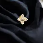 0.10 Cts Round Brilliant Cut Natural Diamonds Nose Stud 18K Yellow Gold