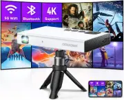 Mini Projector 4K, Goodee 1080P Support Pocket DLP Projector with Wifi and Bluet