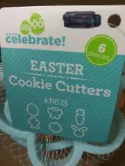 Celebrate Easter Cookie Cutters 6 Pieces Egg, Butterfly, Carrot, Rabbit, Chick +