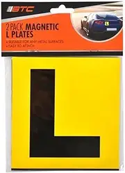 BTC QLD-VIC-WA-SA Magnetic L-Plates 2-Pieces, Black