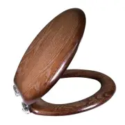 Dalton Toilet Seat Elongated Soft Close – Java Rustic Wooden Oval Standard To...