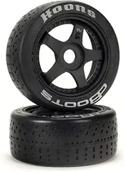 ARRMA DBoots Hoons 42/100mm Silver Belted RC Tires Mounted on 2.9" 5-Spoke 17mm Hex Wheels (Set of 2): ARA550070, Black