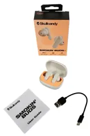 NEW Skullcandy Smokin' Buds XT True White / Orange Wireless in-Ear Earbuds