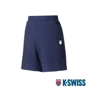 【K-SWISS】棉質短褲 Solid Logo Shorts-女-藍(196119-426)