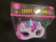 Light Up Kids Costume White And Pink Unicorn Mask. Free Shipping
