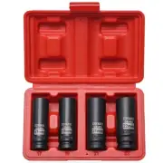 4 Pieces 1/2-Inch Drive Deep Impact Socket Set, (17-19-21-22mm), Metric Socke...