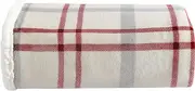 Eddie Bauer 216684 New Castle Sherpa Plush Throw,Grey/Red