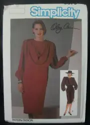 Simplicity Sewing Pattern 1984 Dress with Drape Oleg Cassini 6675 Size 10 Uncut