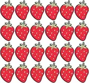 50 PCS Strawberry Embroidered Patches,Funny Iron on Patches for Clothes, Cute Strawberry Embroidered Sew-on/Iron-on Appliques Patch (Red, One Size)