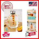 Glass Pitcher with Lid for Fruit Infuser Water, Water Pitcher for Fridge with...