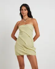 Friday Frills Mini Dress in Lime