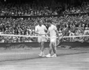 Tennis Player Martin Mulligan Shakes Hands Fellow Rod Laver Who Has 1962 PHOTO