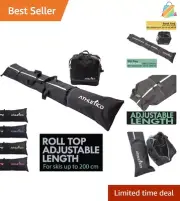 Ski Bag and Boot Carrier Set - Roll Top Design with Secure Compression Straps