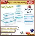 Snapware Pyrex Glass Food Storage Containers BPA Free Locking Lids Set 18 piece