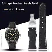 Leather Watch Strap Band for Tudor Black Bay 58 Black Brown Replacement 20/22mm