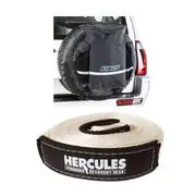 Hercules 8000kg Snatch Strap + Adventure Kings Premium 48L Dirty Gear Bag 4WD