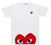 [COMME des GARCONS PLAY] Single Red Emb Red Heart Tee Men