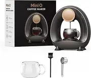 Portable Automatic Coffee Machine, Mini Q Electric Coffee Maker Single Cup Drip Coffee, Low Decibel Silent No Vibration for Home Office, 8oz Small Capacity (Dark Grey)