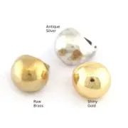 Dome Ring Raw Brass, Antique Silver, Shiny Gold Adjustable 9US size 3066