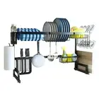 Over The Sink Dish Drying Rack - Stainless Steel Adjustable (33''-40'') 2-Tie...