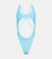 [Alessandra Rich] Alessandra Rich Embellished cutout swimsuit AU 4 blue