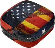 Period Bag,Sanitary Napkin Storage Bag,American and German Flags,Tampon Bag for Purse