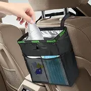 Flaconi Car Trash Bin, Car Storage, Car Accessories, Car Trash Can, Hanging Car Trash Can with Storage Bags, Car Trash Bags with Mesh Storage Bags