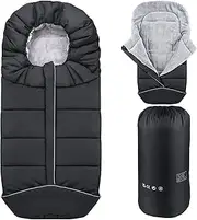 GOLDGE Winter Footmuff Universal, Baby Footmuff Winter for Pushchairs Prams Buggy Car Seat Baby Stroller Sleeping Bag Warm Waterproof Windproof Cosy Toes Winter with Zipper Drawstring Hood