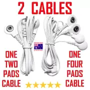 HiDow TENS EMS compatible ELECTRODE 2 PADS CABLE + 4 PADS CABLE WIRE LEAD