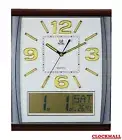 PEARL Quality Wall Clock with Large LCD date month temperature Display PW066