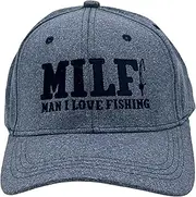 [Crazy Dog T-shirts] MILF Man I Love Fishing Hat Funny Sarcastic Fisherman Graphic Baseball Cap