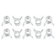 Spring Hose Clamp, 10pcs 65Mn Steel 6mm Low Pressure Air Clip, Zinc Plated