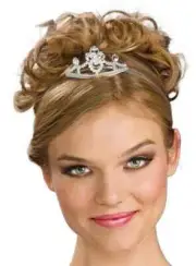 Mini Princess Tiara Crown Comb Silver Fancy Dress Up Halloween Costume Accessory