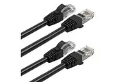 2PK Cruxtec 10m CAT6 RJ45 Network Lead Cable LAN Ethernet Internet Router Black