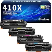 Halloya 410X Toner Compatible with HP 410 410A 410X CF410X CF410A Color Laserjet Pro MFP M477fdw M477fdn M377dw M477fnw M452dn M452dw M452nw M452 M477 M377 M377 (4 Pack)