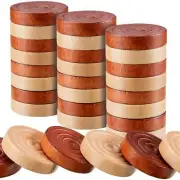 72 Pcs Wooden Checker Pieces with Stackable Ridge In Drawstring Storage Pouch
