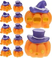 12pcs Models Ornament Mini Pumpkin Decor Halloween Miniatures Table Decor Halloween Supply Halloween Decor Desktop Decor Halloween Crafts Accessories Pumpkin Car Micro Scene Resin