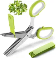 2023 Updated Herb Scissors Set - With 5 Blades and Cover, Cool Kitchen Gadgets