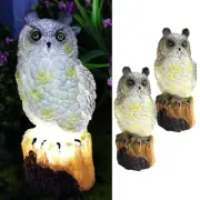 Solar Garden Statue Lights, 2 Pack Owl Figurine Resin Lights for Garden