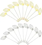 SUNNYCLUE 60Pcs Lapel Stick Pin Safety Stick Pins Flat Round Tray Brooch Findings Gold Silver Leaf Stainless Steel Brooches for Jewelry Making Accessories DIY Costume Women Men Badge Scarf Hat