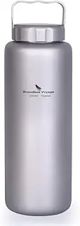 Boundless Voyage Titanium Water Bottle with Handle Big Capacity Wide Mouth Ultralight Leak-Proof Canteen Drinkware for Outdoor Camping Picnic Hiking Cycling Sports 35.5oz 1050ml / 20oz 600ml