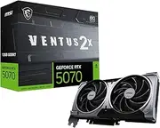MSI GeForce RTX 5070 12G Ventus 2X OC Graphics Card - RTX 5070 GPU, 12GB GDDR7 (28Gbps/192-bit), PCIe 5.0 - Dual Fan Thermal Design (2 x TORX Fan 5.0) - HDMI 2.1b, DisplayPort 2.1b