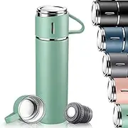 TOPAHGOD Water Bottle, 500ml Vacuum Flask, Insulated Travel Mug with Build-in Leakproof Lid & Handle, Reusable Drinks Bottles Keeps 12h Hot & Cold Suitable for Sports/Work/Travel, Green