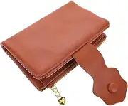 [LIFKOME] Elegant Trifold Wallet Card Holder for Women Small Wristlet Zipper Coin Purse Floral Design Pu Material