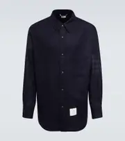 [Thom Browne] Thom Browne 4-Bar wool-blend flannel shirt jacket UK 44 blue