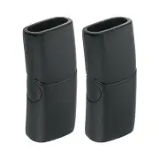 8mm x 4mm Flat Leather Clasps, 2Pcs Steel Clasps for DIY Crafts (Black)