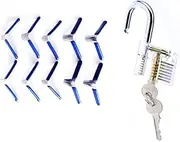 DBH 10pcs Lock Pick Shim with Transparent Practice Lock,Beginer Training Set