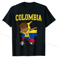 在飛比找蝦皮購物優惠-哥倫比亞足球哥倫比亞足球塗抹 T 恤流行男式 T 恤棉和 s