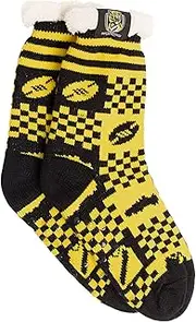 Richmond Tigers AFL Footy Sherpa Fleece Winter Warm Socks