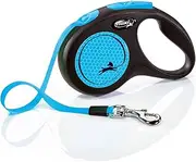Flexi New Neon Tape Blue Small 5m Retractable Dog Leash/Lead for Dogs up to 15kgs/33lbs